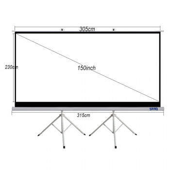 SMQ Projector Screen Double Stand- Tripod - (150 Inch) 315 CM * 230 CM + Portable Bag