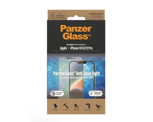 PanzerGlass Screen Protector Anti-blue light for iPhone 14, 13 &13 Pro