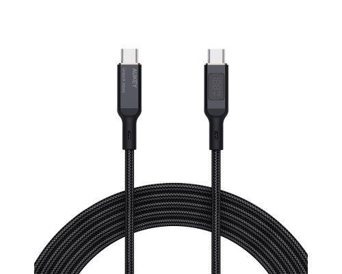 AUKEY '1.8m 100W Nylon Braided USB C to C Cable with LCD Display