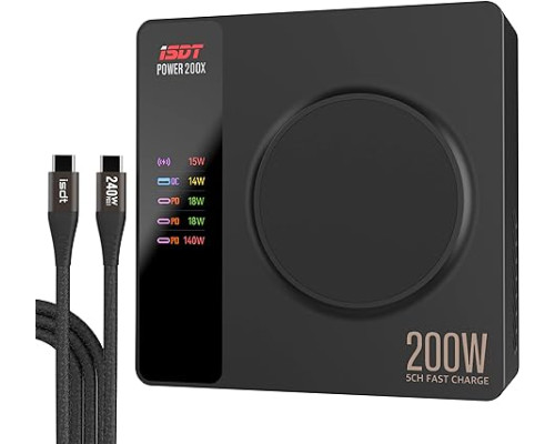 ISDT Power 200X 200W USB C Desktop Charging Station
