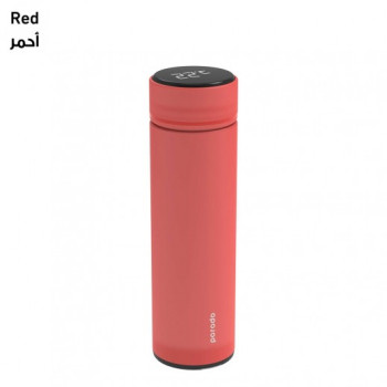 Porodo (PD-TMPBOT-RD) Smart Water Bottle with Temperature Indicator (Red)