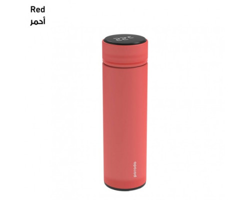 Porodo (PD-TMPBOT-RD) Smart Water Bottle with Temperature Indicator (Red)