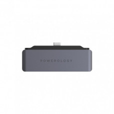 Powerology (P41PACHGY) 4in1 USB-C with HDMI, USB, AUX