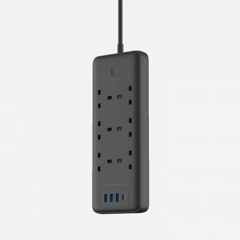 Powerology (PSMSUPDBK) Smart Multiport Socket 6 AC / 3 USB & USB-C PD 30W / 3250W 13A