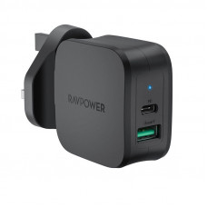 RAVPower RP-PC144 PD Pioneer 30W 2-Port Wall Charger UK Black