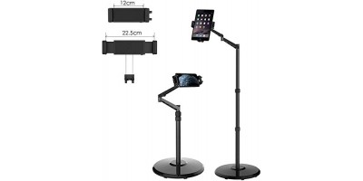 Smatree Black Cellphone & Tablet Floor Stand for 4.7-12.9 Inch iPhone, iPad Mini, iPad Air, iPad Pro