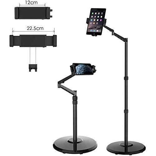 Smatree Black Cellphone & Tablet Floor Stand for 4.7-12.9 Inch iPhone, iPad Mini, iPad Air, iPad Pro