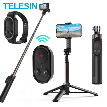 TELESIN Selfie Stick Tripod with Remote for GoPro/ Phone
