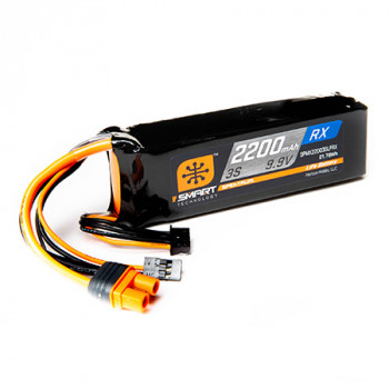 Spektrum 2200mAh 3S 9.9V Smart LiFe ECU Battery; IC3