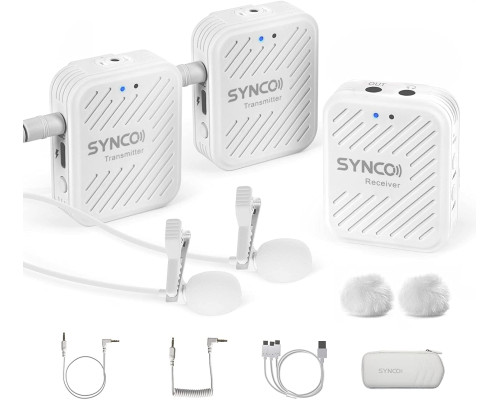 Synco G1A2 2.4G Wireless Mic White for smartphone