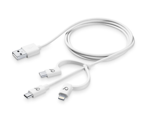 Cellularline USB Cable MFI+MUSB+TYPE-C White