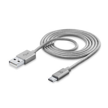 Cellularline Tear Proof USB Cable 1M TYPE-C Silver