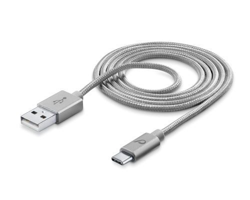 Cellularline Tear Proof USB Cable 1M TYPE-C Silver